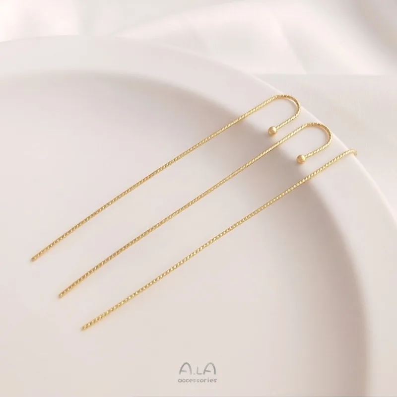 14K Gold Zircon Puncture Stud Earrings Integrated Auricular Bone Clip Ear Needle DIY Personalized Ear Jewelry Accessories