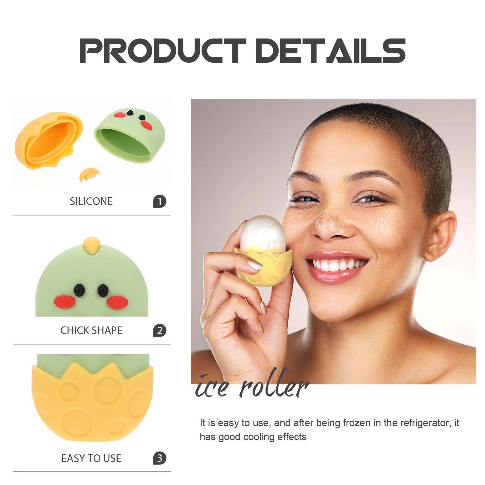 Herramienta de glaseado de silicona Facial, fácil agarre, refrigerador, mascarilla para ojos, alivio, dispositivo de belleza práctico