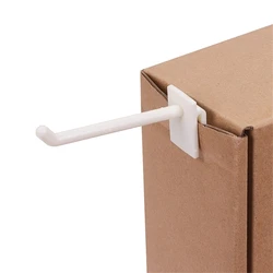 Accesorios para estantes de papel, gancho de plástico, pinza dentada, colgador de exhibición de merchandising, color blanco