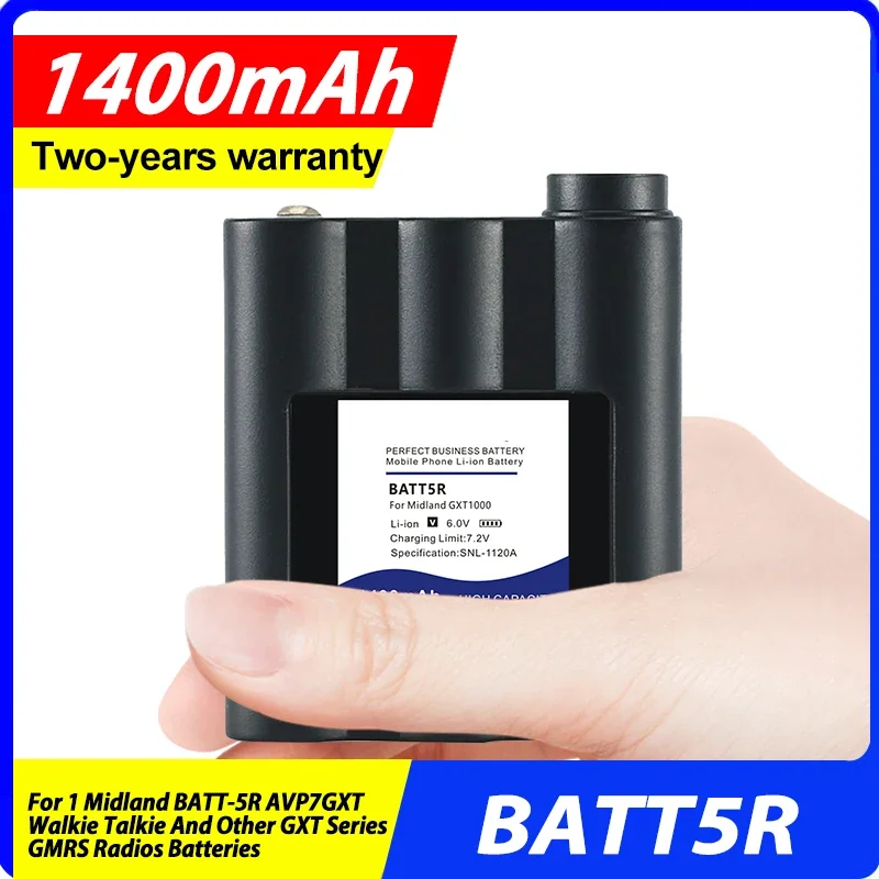 DaDaXiong 1400mAh BATT5R Battery For 1 Midland BATT-5R AVP7GXT Walkie Talkie And Other GXT Series GMRS Radios Batteries