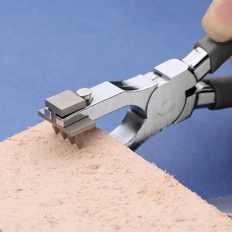 1Pc LeatherCraft Hole Punching Tool Leather Piercer Handhold Stainless Steel DIY Household Plier Punch Tool