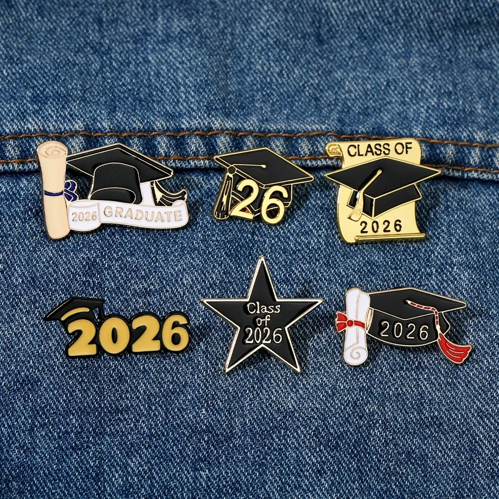 Class of 2026 Graduation Enamel Pin Graduation Cap Brooch Badge for Backpack Clothing Accessories Jewelry Gift Women Men Student