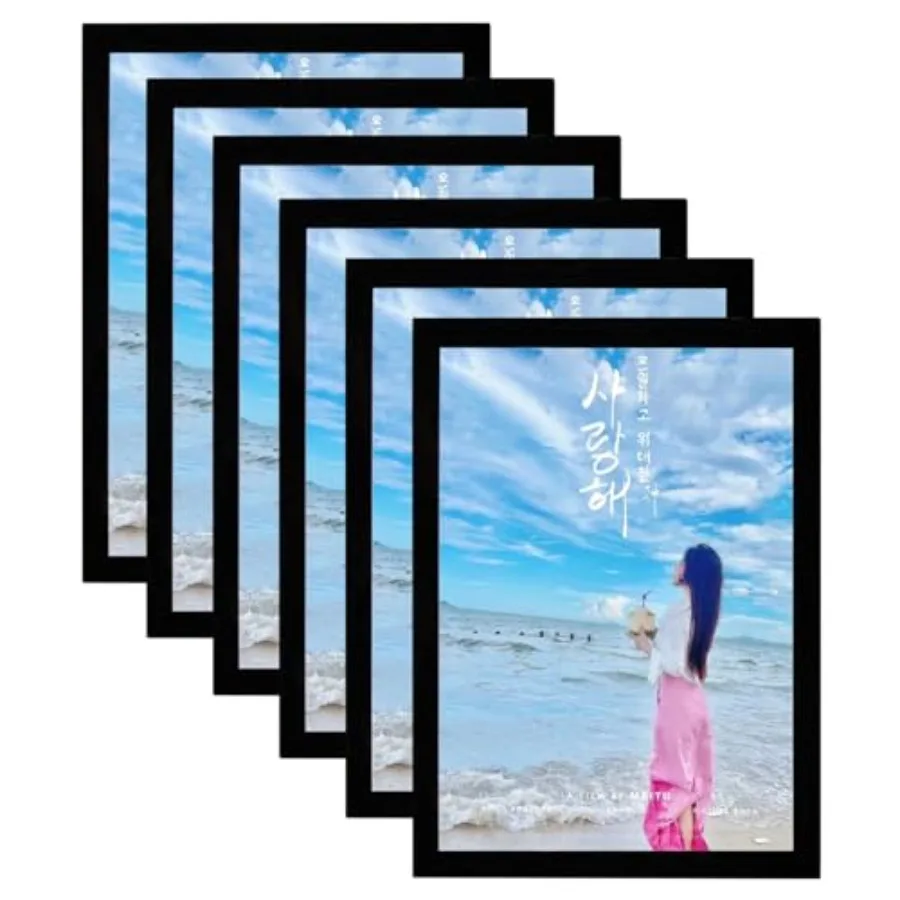 

6Pc Mangetic Sign Holder, 8.5x 11 Magnetic Display Frame For Document, Plastic Outer Frame wz Magnet Border work on Metal Iron