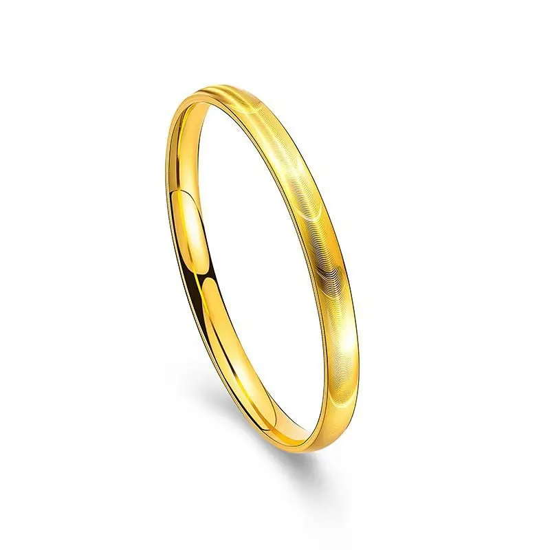 Pure Silver Plated Gold Fashion CNC Cat Eye Women's 3D Plain Ring Light Luxury Bracelet Popular Bracelet Gift for Girlfriends