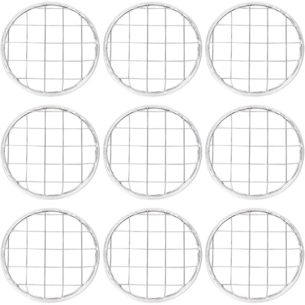 24Pcs Mason Jar Holder Lid Insert 304 Stainless Steel Flower Organizer Lid Insert with Square Grids Mesh Lids for Regular Mouth