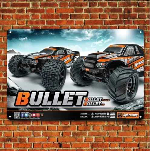 Metal Poster Rc Car Tin Sign Plaque Hpi Bullet Truck