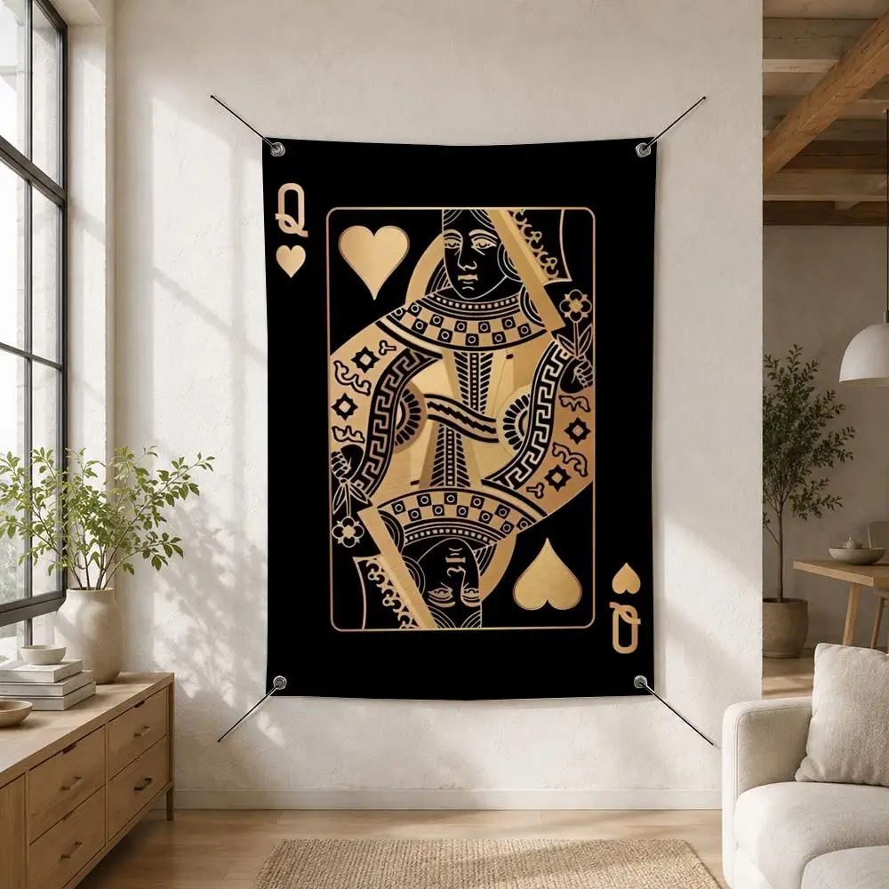 Poker Ace Black And White Flags Custom Camping Outdoor Garden Room Bedroom Decor Party Backdrops Wall Art Family Gifts