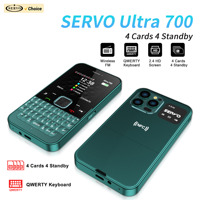 SERVO Ultra700 QWERTY Mobile Phone 4 SIM Standby Call Recording Speed dial Torch NFC Unlocking FM Radio Keyboard Cellular Phones