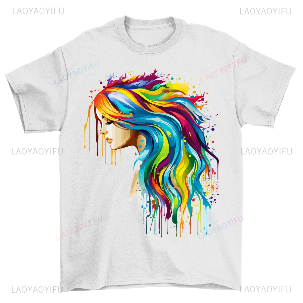 

Футболка с дизайном капельного дизайна Mermaid Paint Dive Into Style, забавная хлопковая футболка унисекс с принтом, модная повседневная рубашка с короткими рукавами, топы