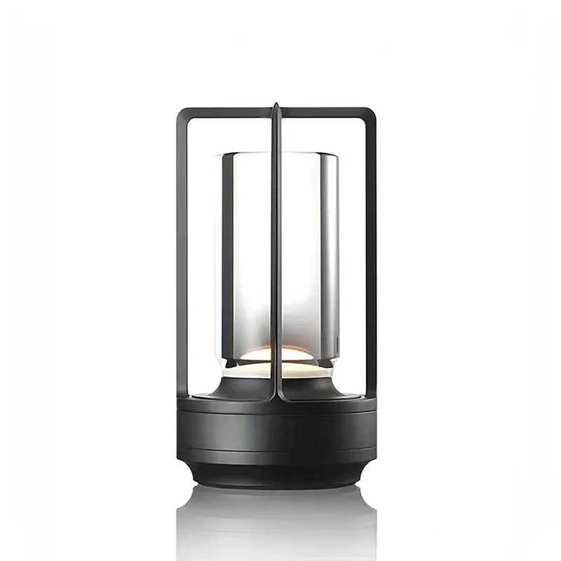 Modern Rechargeable Cordless Light Emitting Diode Desk Lamp Battery Touch Control Aluminum Dimmable Night Light C Type Hotel