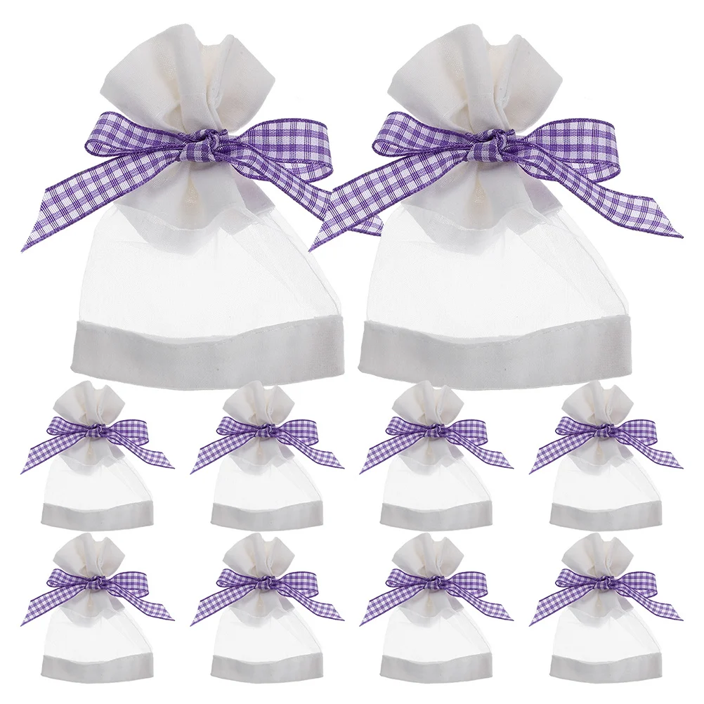 

20Pcs Lavender Sachet Bags Empty Small Drawstring Organza Linen Bags Party Favor Dried Lavender Closet Air Freshener Mesh