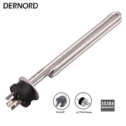 1.5 inches Tri clamp Integrated Electric Heater Brewing 2500w 3500w 4500w 5500w with L6-30P Twist Lock Plug Heating Element 240v