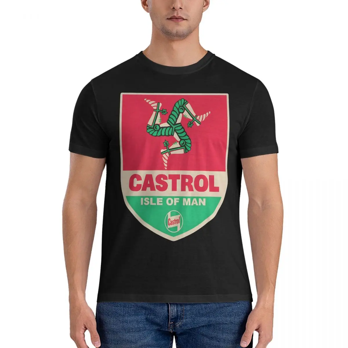 Isle Of Man TT T-Shirts Men Castrol Creative Cotton Tees Crewneck Short Sleeve T Shirt Gift Tops