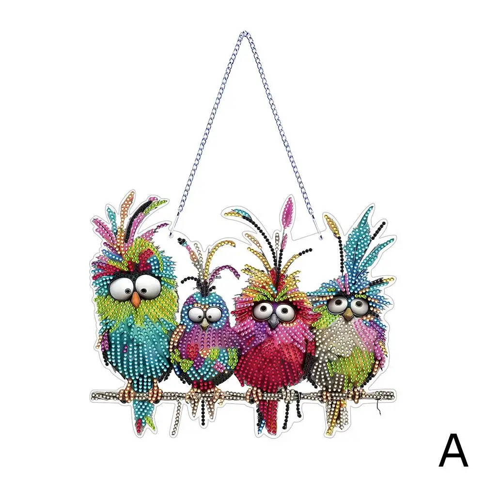 5Dダイヤモンドアートハンギングキット,特殊な形の部分的なダイヤモンド,面白い,誕生日の絵の贈り物,ビニールの鳥のアート,クリスマスデカールモデルdr y9d1