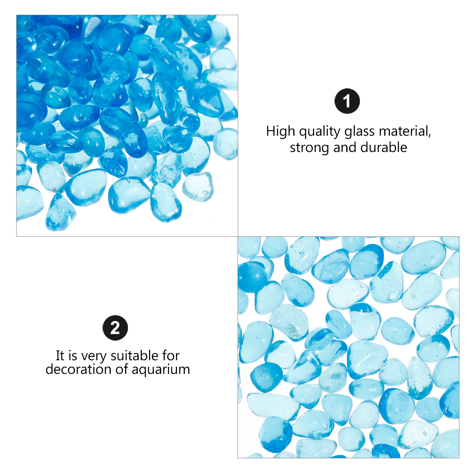 

Decorative Fish Tank Glass Stones Smooth Texture Vase Fillers Blue Color Aquarium Gravel DIY Crafts Garden Decorations