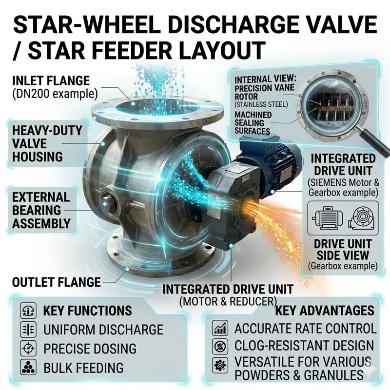 Reliable Anti-clogging Rotary Airlock Feeder for Woodworking Dust Wear-Resistant System Operations
