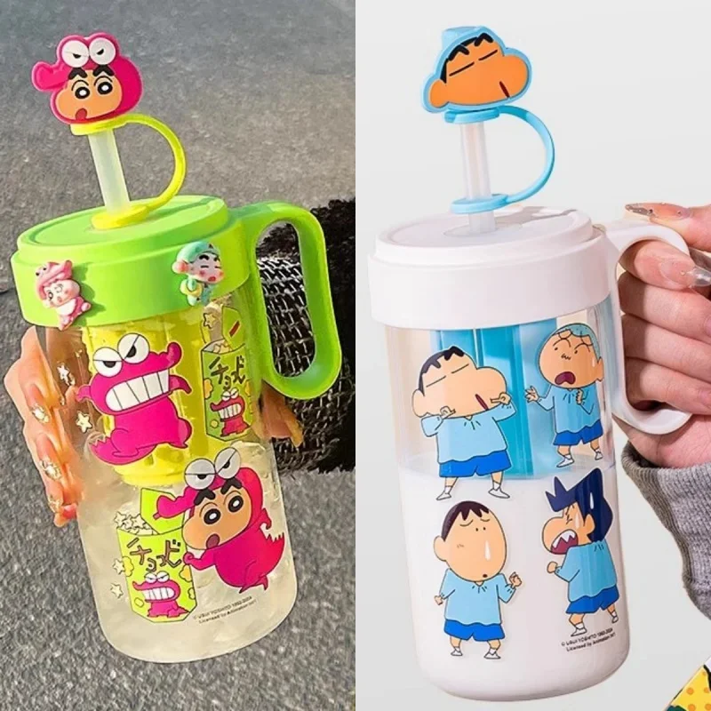 2024 New Arrival 630ml Anime Crayon Shin-Chan Cute Milk Cup Drinking Cup High Borosilicate Glass Cup Cold Drink Cup