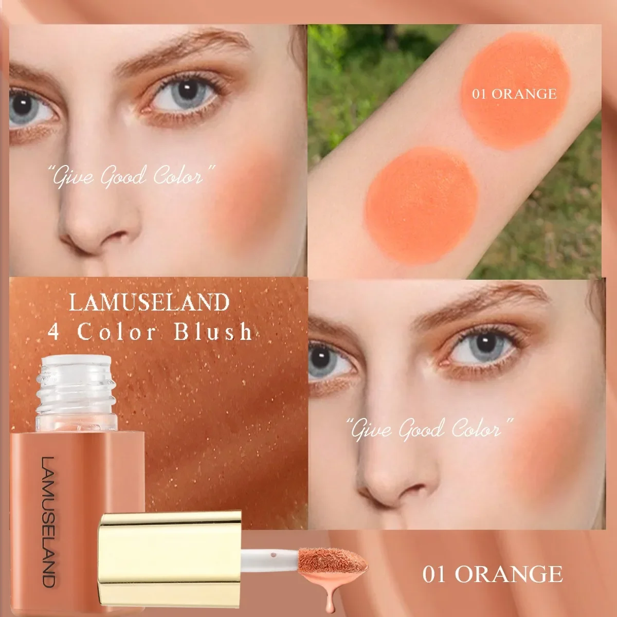 Vloeibare Blush Gezicht Vloeibare Blush Lip Wang Dual-Use Natuurlijke Blusher Crème Wangtint Blush Langdurige Waterdichte Contour Make-Up