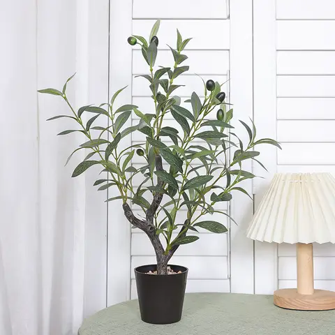 1PC 식물 시뮬레이션 트리, 시뮬레이션된 올리브 나무 pachira Macrocarpa. 가정용 사무실에 적합한 돈나무 화분. Comme