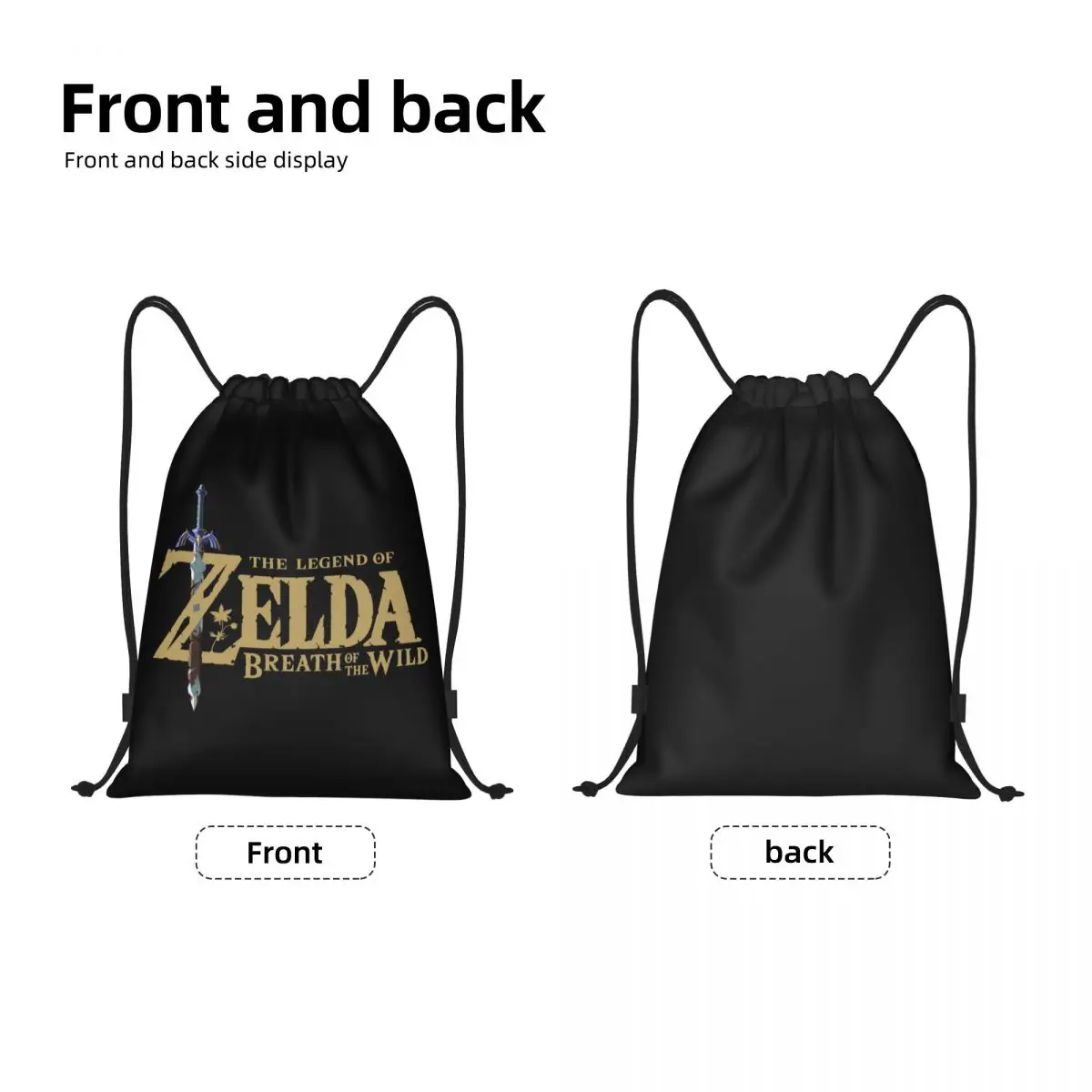 Custom Hot Game Zeldas Legend Drawstring Bag for Training Yoga Backpacks Men Women Sports Gym Sackpack