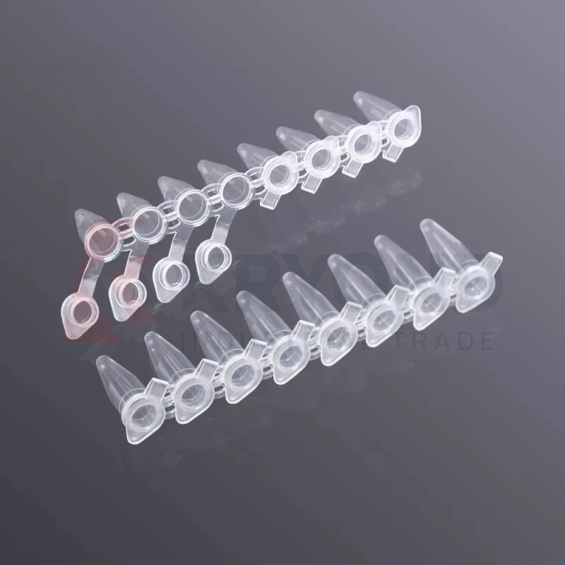 Enhanced 0.2mL PCR Tubes & Strips Eight Row Flat Cover Connected Lid 120 Rows/Carton PST-0208-AFT-CB
