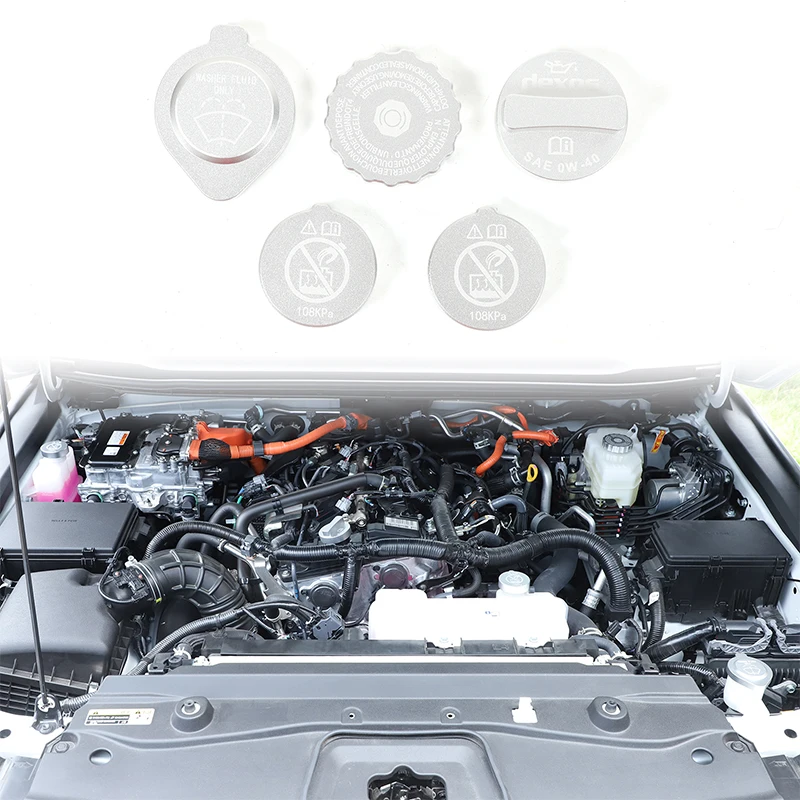 

Для Toyota Land Cruiser Prado 250 LC250 2024-2025 + алюминиевый сплав красный автомобильный двигатель салон масляная жидкость крышка наклейка автомобильные аксессуары