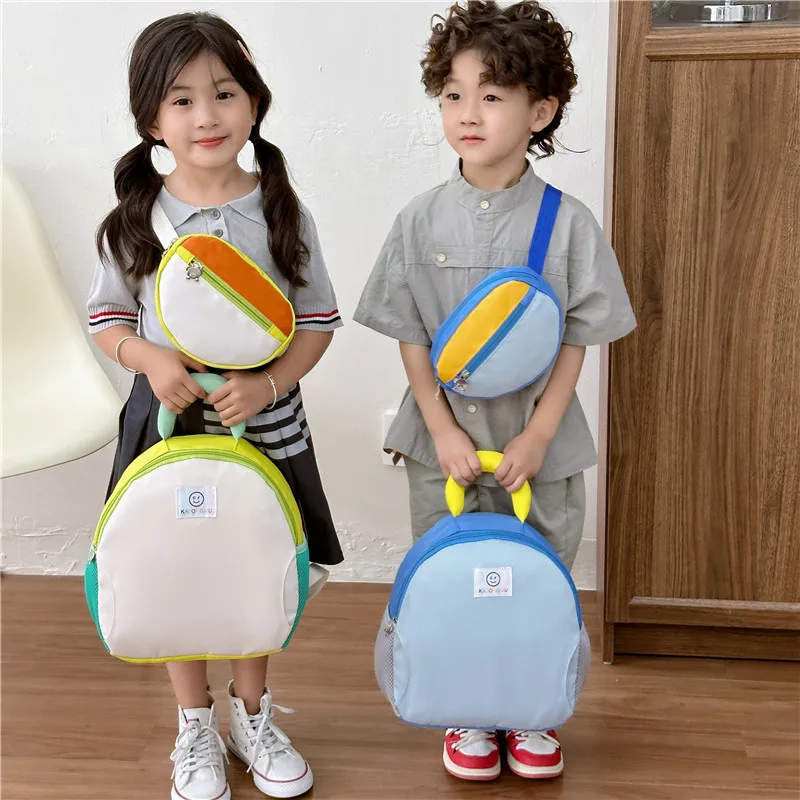 Children backpack new Korean style splicing kindergarten schoolbag boys and girls can be disassembled and used baby backpack