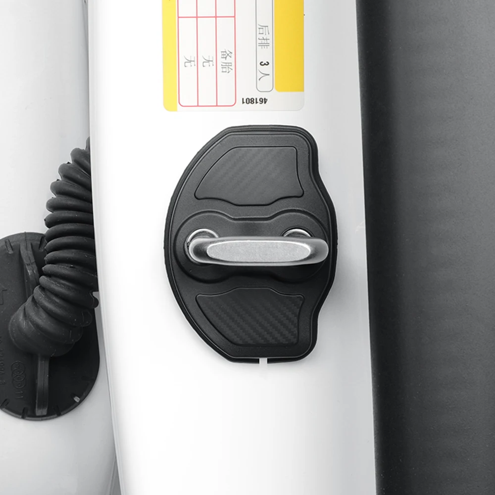 ل تسلا نموذج Y العرعر 2025 2026 نموذج 3 2024 2025 قفل باب السيارة غطاء قفل الباب مزلاج حامي الباب واقي للحواف #5