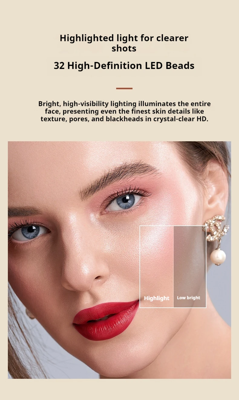 Mini Pocket Double Sided Dressing Mirror Portable Flip LED Cosmetic Mirror