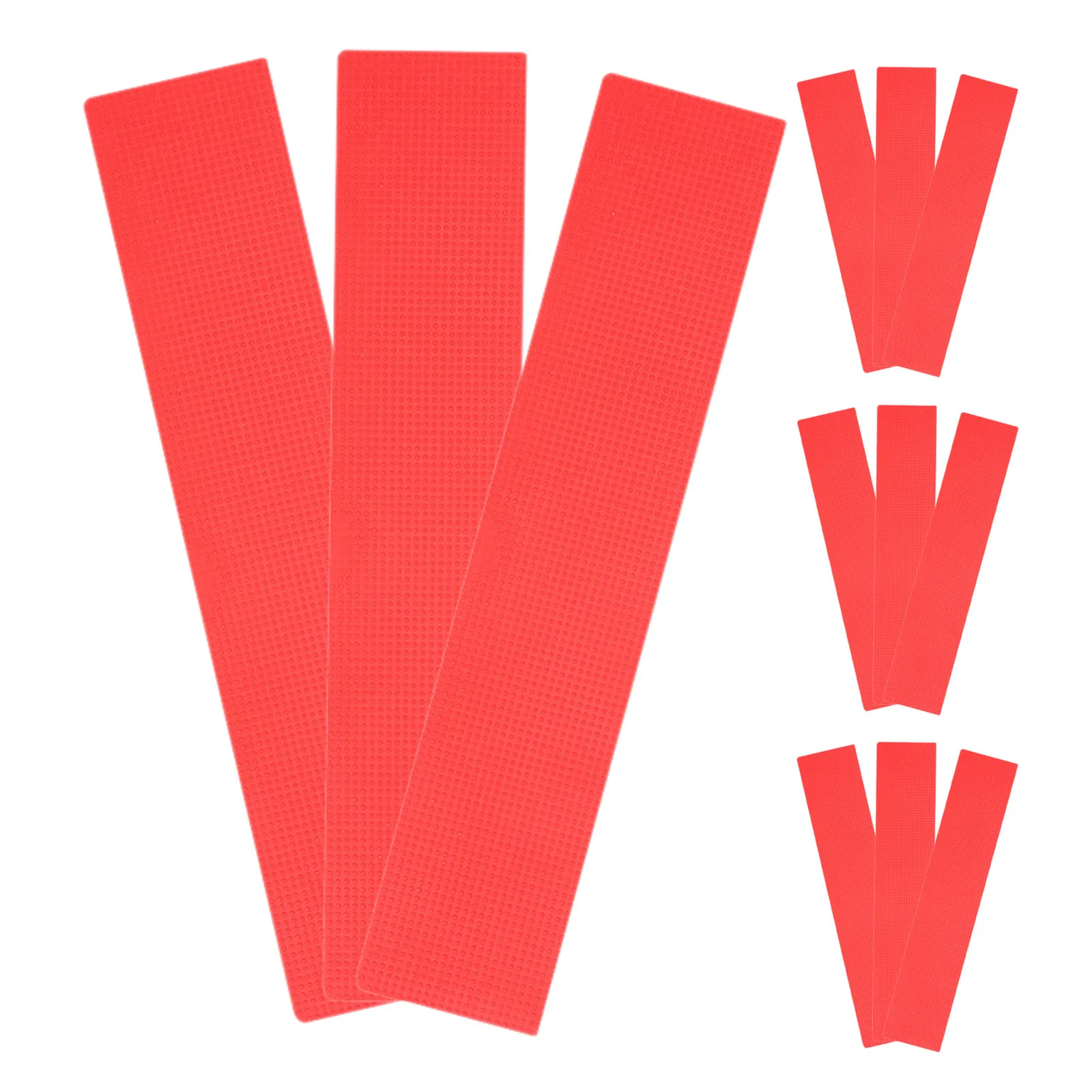 

12pcs Sports Ground Marker Line: Red Flat Rectangular Court Marking Pad For Football Tennis Basketball Volleyball Badminton