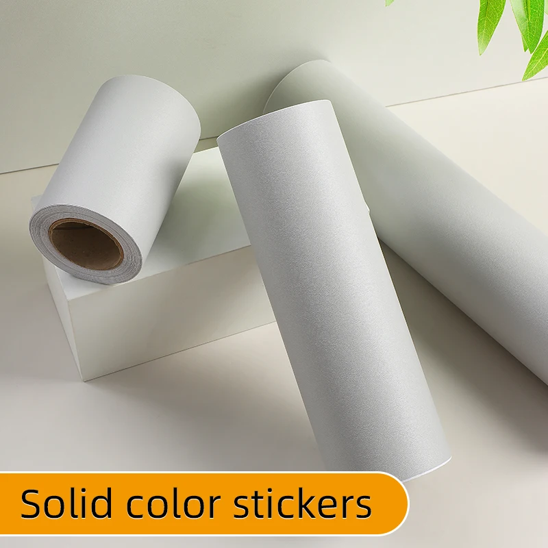 Self adhesive solid color light gray wallpaper decorative stickers, baseboard, waistline, thickened waterproof wallpaper, instan