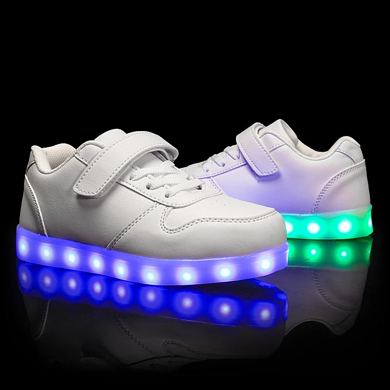 Children Luminous Glowing Sneakers Black Pink Led Light Shoes Kids Led Shoes Boys Girls Kids Breathable Shoes Tenis Para Niño