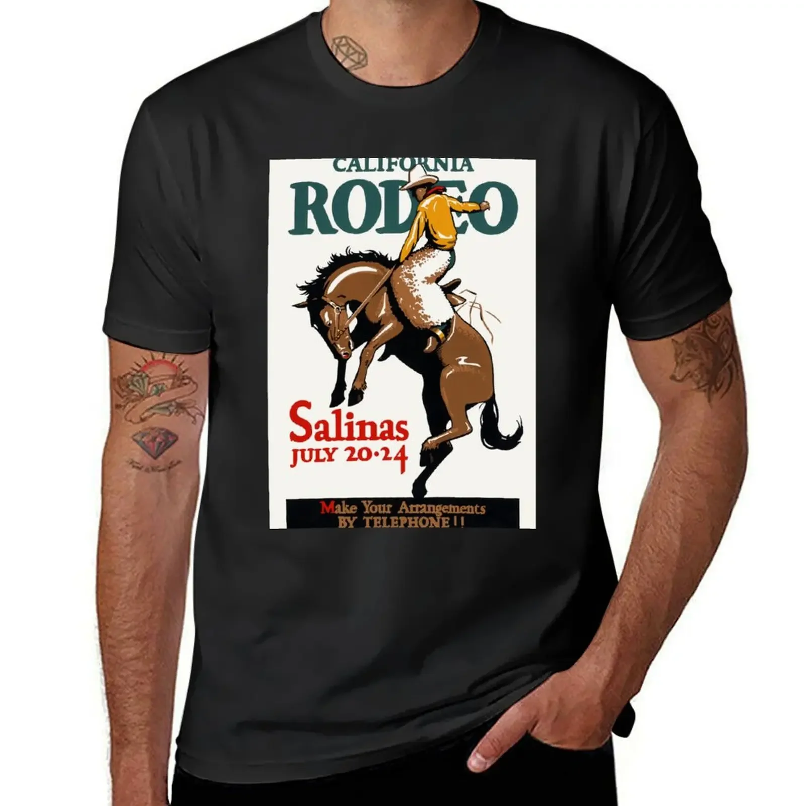 California Rodeo Salinas USA 1930s Vintage Poster T-Shirt man clothes summer top rapper graphic tees street wear men t shirt