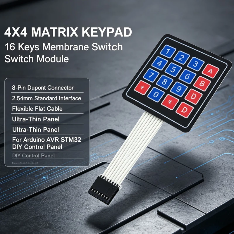 4X4 Matrix-Tastatur für Arduino Array-Modul 16-Tasten-Membranschalter Erweiterungs-Tastaturfeld 4*4 Steuerung Mikroprozessor AVR – Detail 2
