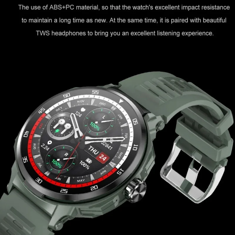 Wireless Headphones 2 In1 Smartwatch Men NFC Voice Call Sport Smart Watch Heart Rate Health Monitor Waterproof Watch Music Clock