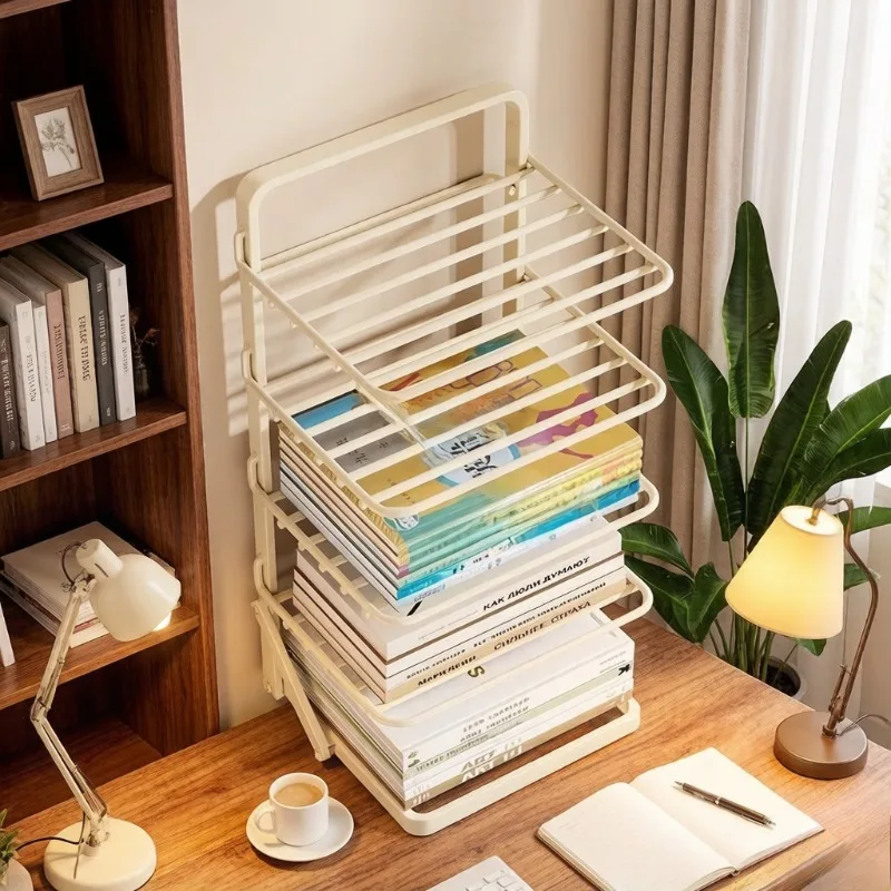 

Small Size Desktop Bookshelf, Stable Dual Purpose Book Storage Rack, Simple Tabletop Organizer for Student Study Desk