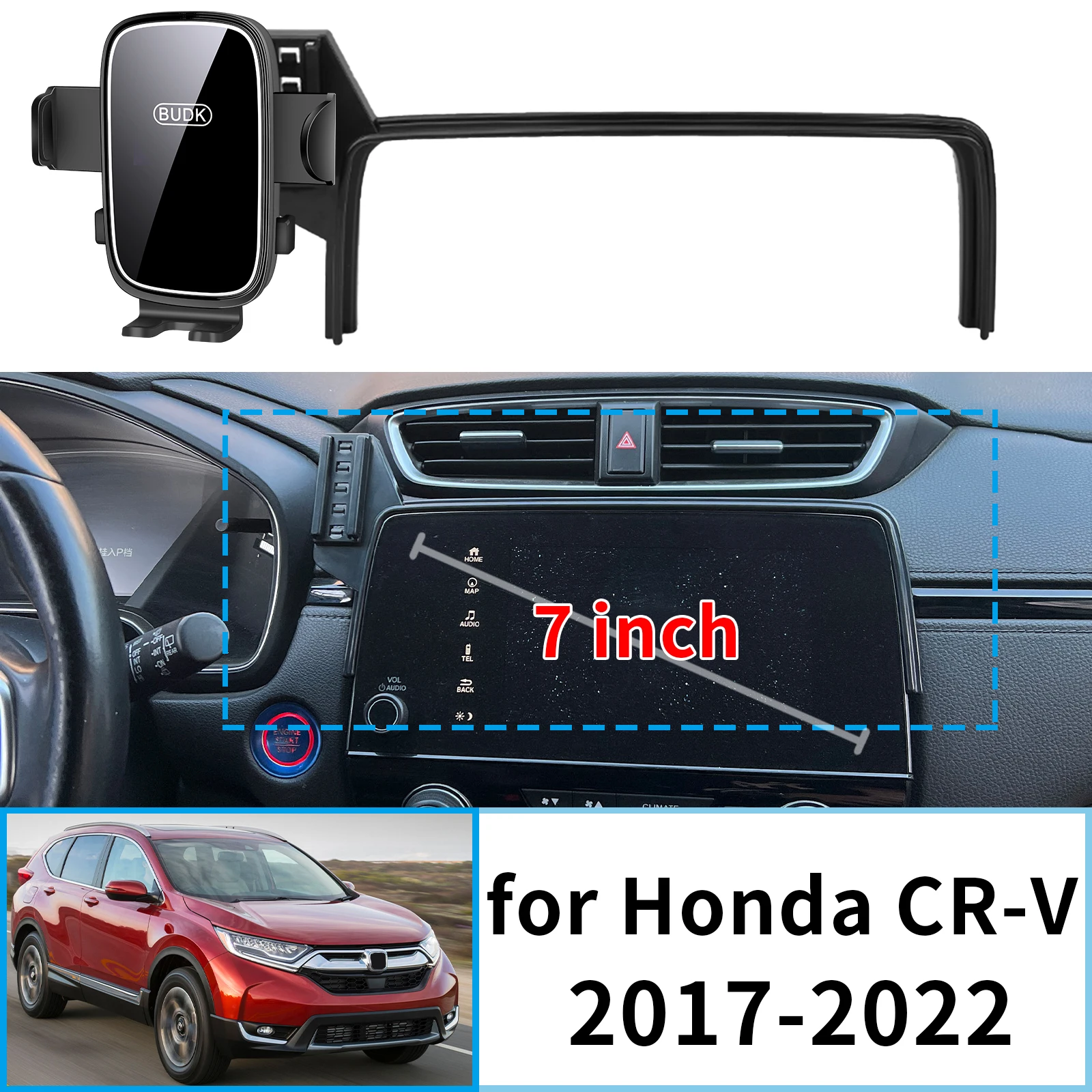 

fit for Honda CR-V 2017 2018 2019 2020-2022 CRV RW RT Stable Clip-On Phone Holder​​ Mount Screen Base No Vibration​ accessoires
