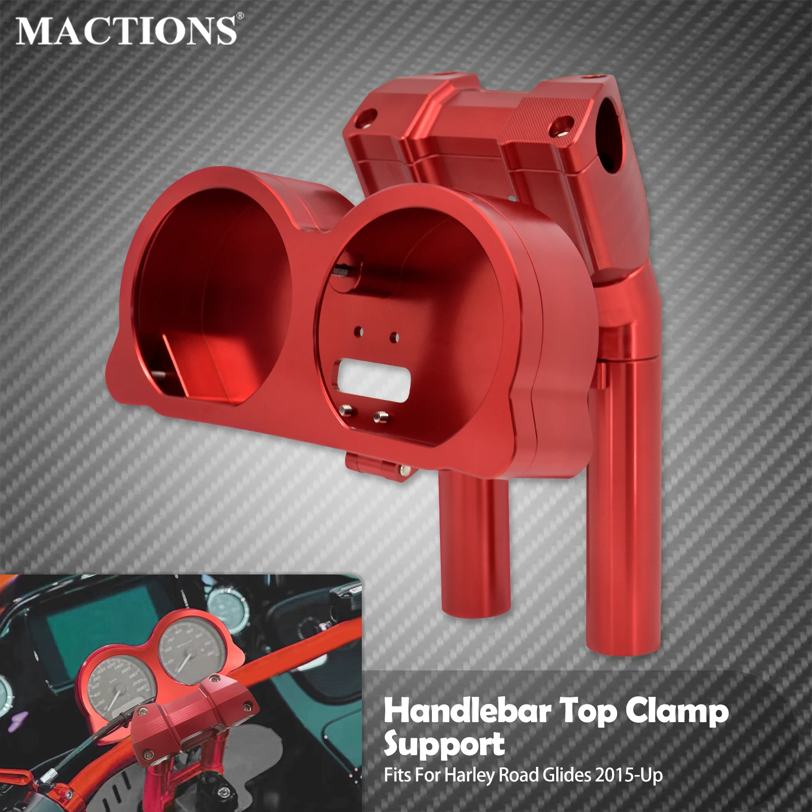 

Motorcycle Red Handlebar Top Clamp Support Instrument Control Bracket For Harley Touring Road Glide FLTRXS FLTRX 2015-2022 2023