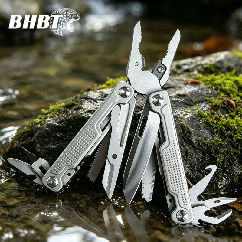BHBT Ark Tool Pliers Steel Handle Black Stone Washed Copper Gasket CNC Precision Carving Camping Home Emergency Equipment