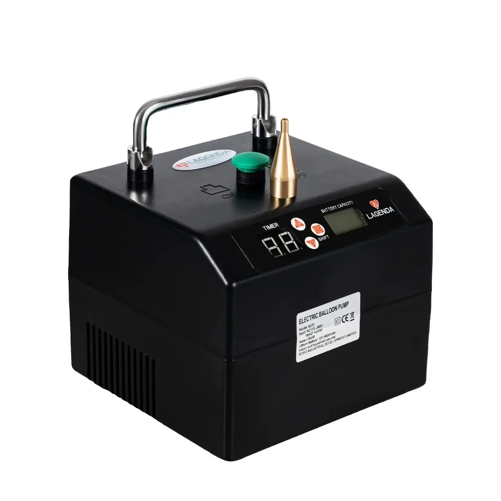 Elektrische Luftballonpumpe, B23 Lagenda Tragbare elektrische Ballonpumpe Ballonfüller Party-Luftgebläse mit Timer-Batterie