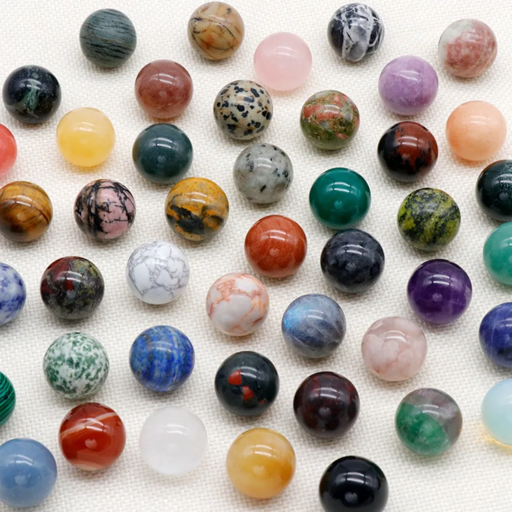 20mm Assorted Mini Natural Quartz Sphere Collection Polished Crystal Ball Bead for Witchcraft Meditation Reiki Balancing Decor