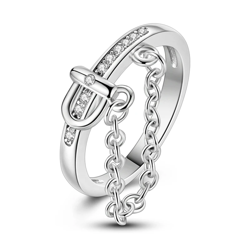 

Original 925 Sterling Silver Sparkling Belt Tassels Ring For Women Girls Jewelry Birthday Anniversary Gifts