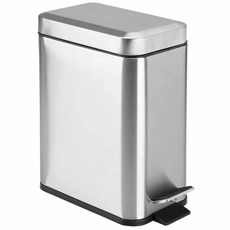 YANA50I Soft Close, Rectangular Bin 5L With Slip Liner And Lid, Use As Mini Garbage Basket, Slim Trash Can, Or Decor In Bathroom