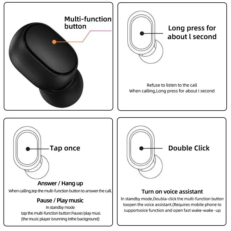 Xiaomi Redmi Airdots 2 سماعة بلوتوث لاسلكية مع ميكروفون سماعات أذن Fone سماعات بلوتوث لاسلكية