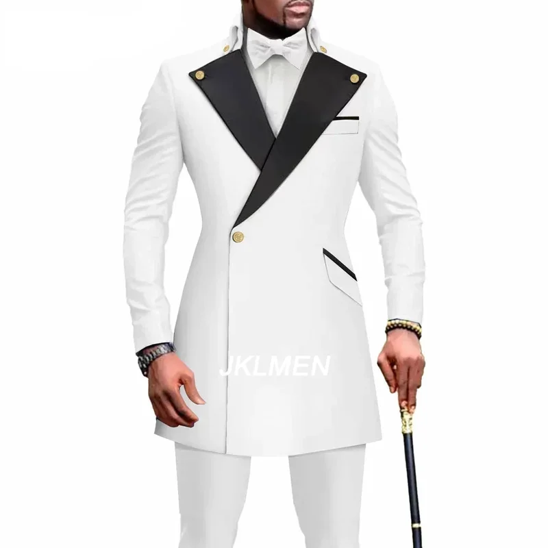 2 Pieces Men's Business Suits Regular Fit Notch Lapel Prom Tuxedos for Wedding (Blazer+Pants) Pantalones Hombre Men Clothing