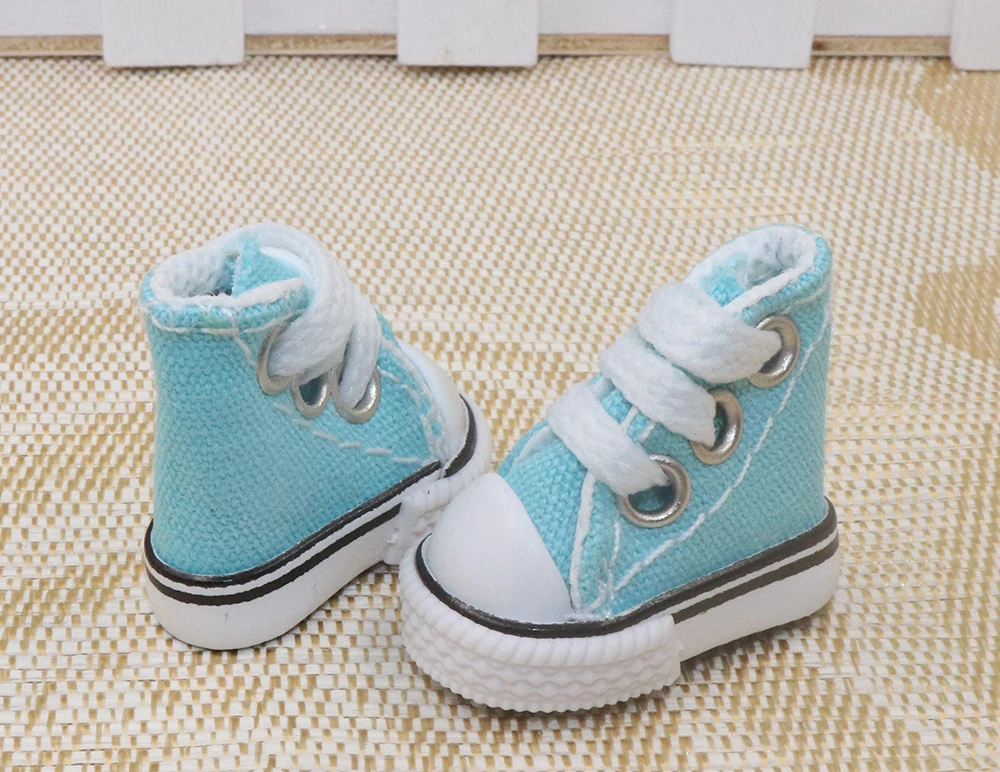 Puppenschuhe 3,5 cm * 2 cm * 3 cm für Bryc-Puppen Mini flache Canvas-Turnschuhe für 1/8 16 cm 6 Zoll BJD Finger-Tanzschuhe Spielzeug – Detail 15