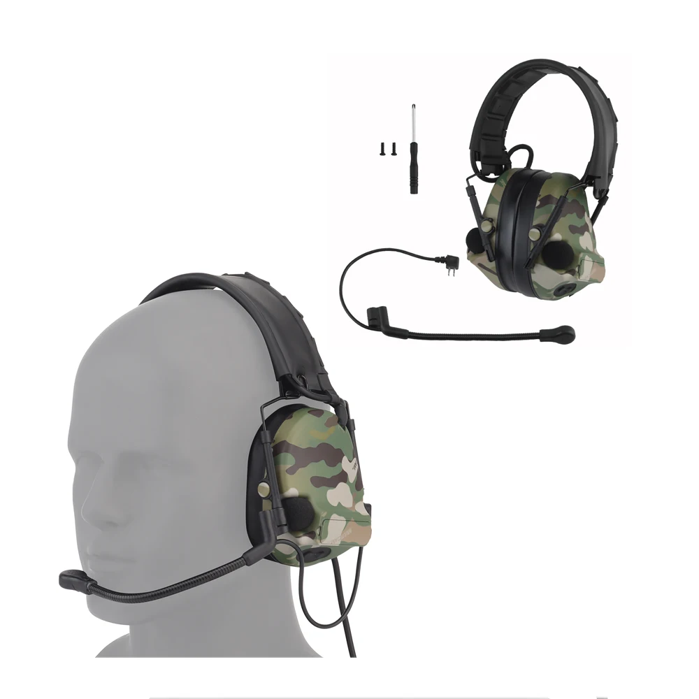 

Foldable Headworn Pickup And Noise Reduction Tactical Headset Combat Communication C5 Hunting CS Headphone