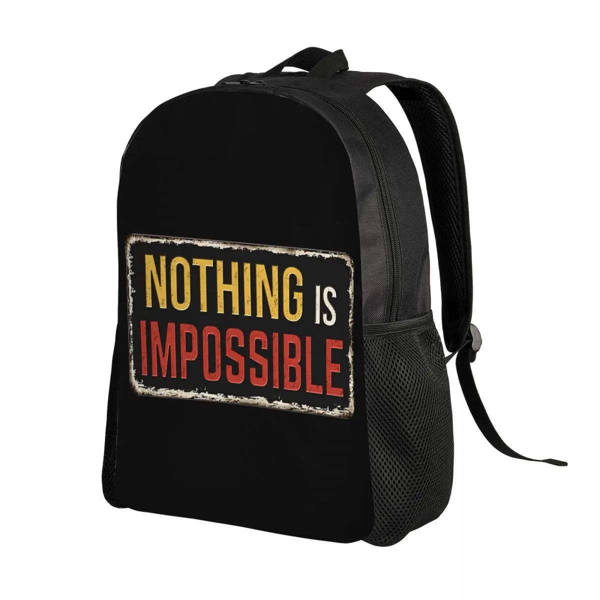 Retro Impossible Is Nothing Travel Backpack Men Women School Laptop Bookbag College Student Daypack Bags