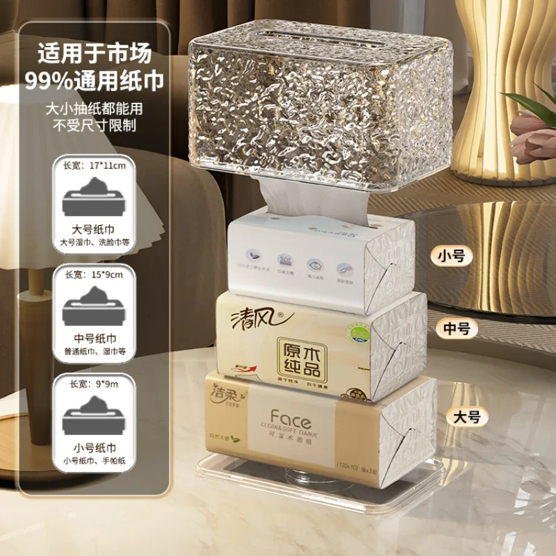 Luxury tissue box household living room coffee table toilet paper box high-grade creative spring desktop paper storage box.