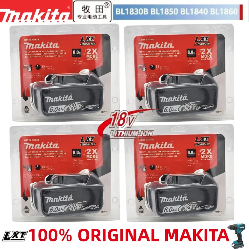 

100% Genuine Makita 6Ah for Makita 18V Battery BL1840 BL1830B BL1850B BL1850 BL1860 BL1815 Replacement Lithium Battery